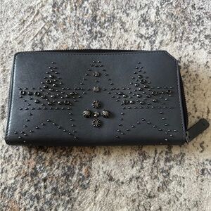 Jimmy Choo Black Perforated Wallet